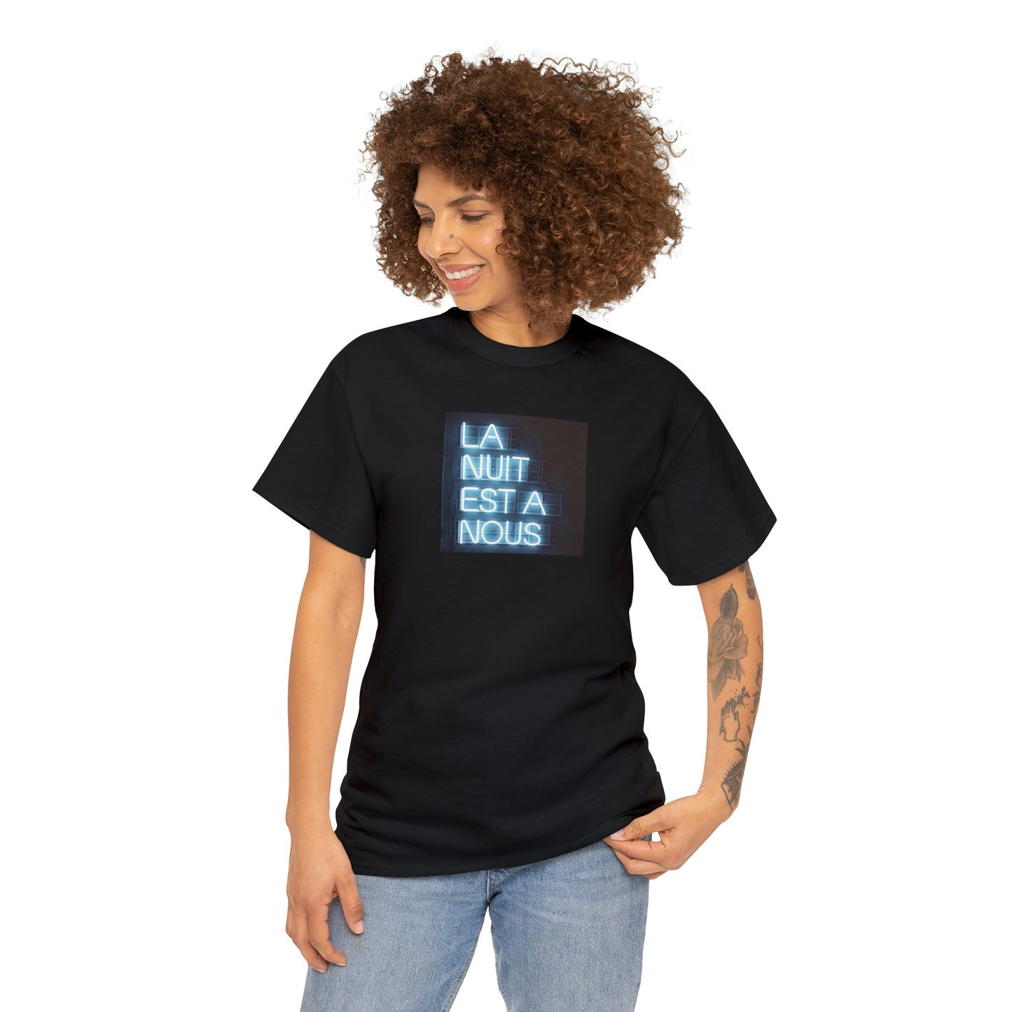 La Nuit Est A Nous, The Night Is Ours, Neon Design T-Shirt