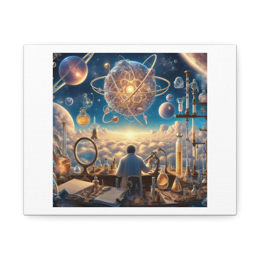 The Experiment that Confirmed the Existence of Atoms 'Designed by AI' Art Print on Canvas
