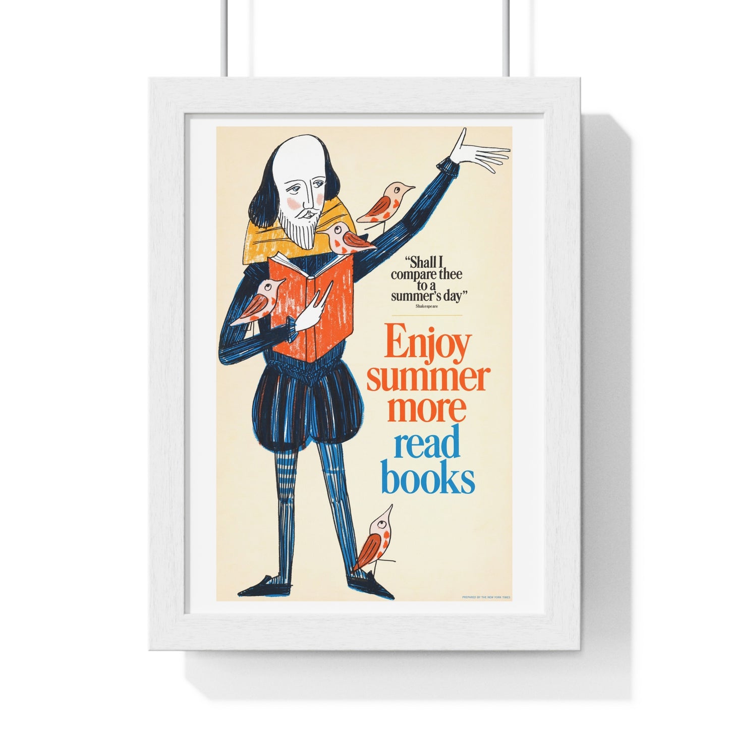 Enjoy Summer More, Read Books (1966) Vintage Poster by Bill Sokol, from the Original, Framed Art Print