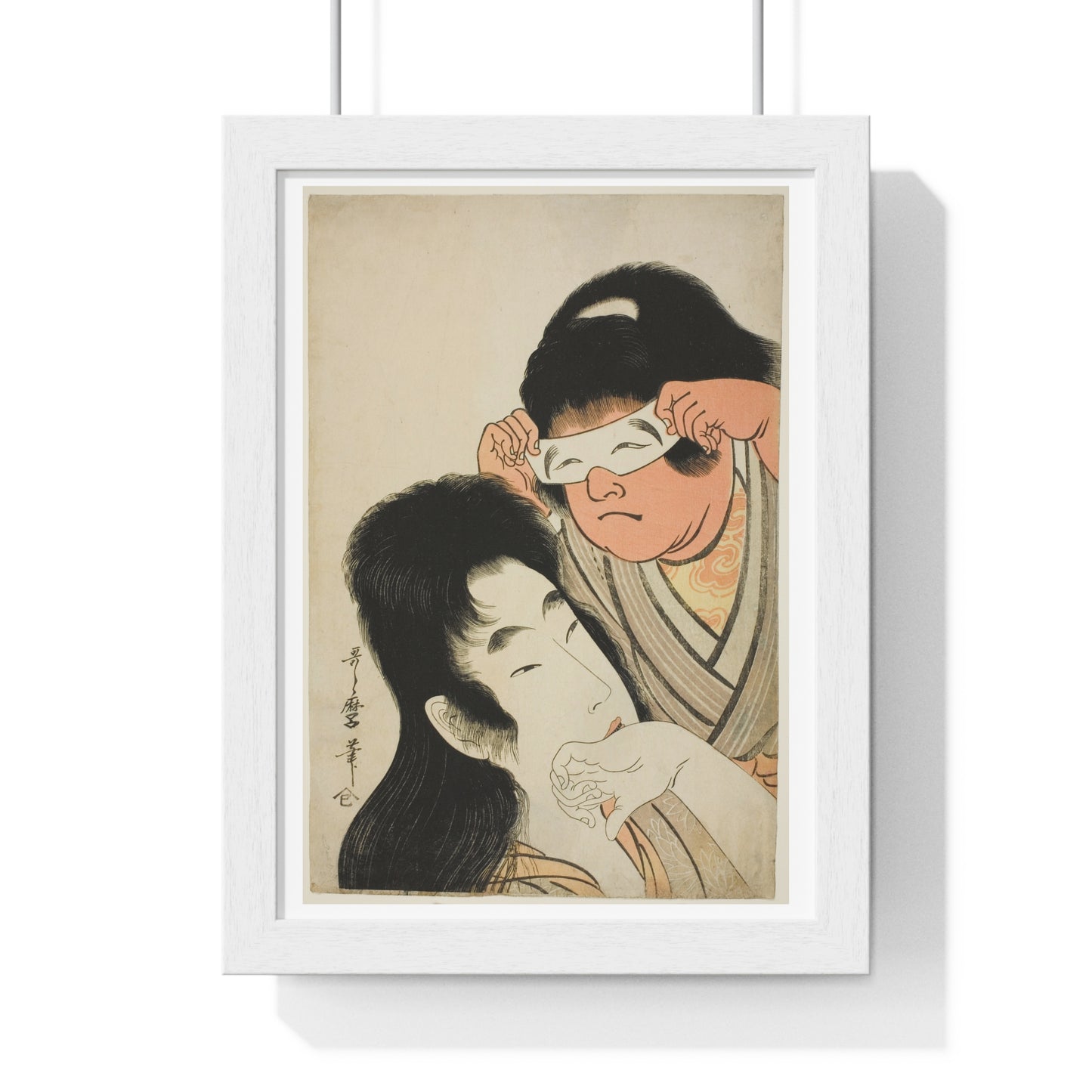 Yamauba with Kintaro Holding a Toy Mask (1794–1809) by Kitagawa Utamaro, from the Original, Framed Art Print