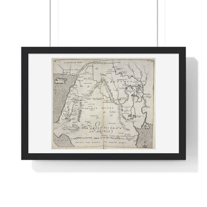 Antique Map of Arabia and Mesopotamia (1621) from the Original Sir Walter Raleigh Manuscript, Framed Print
