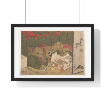 Lovers Beneath a Mosquito Net (18th Century) by Suzuki Harunobu, from the Original, Framed Print