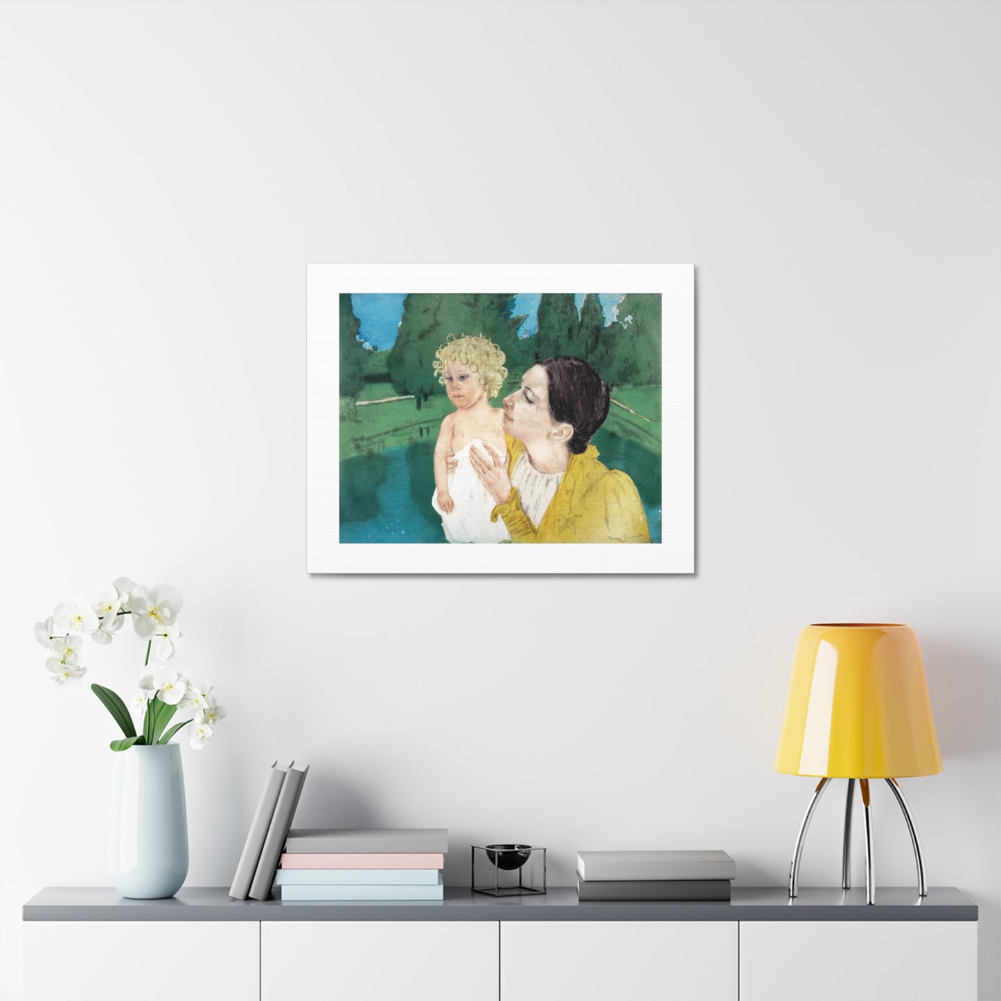 By the Pond (circa 1896) by Mary Cassatt, Canvas Art Print from the Original