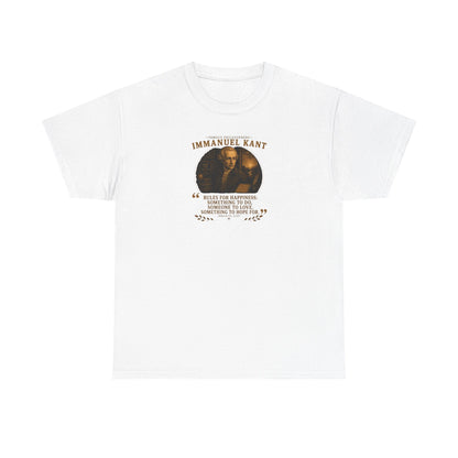 Immanuel Kant on Rules for Happiness, Philosophy Tribute T-Shirt