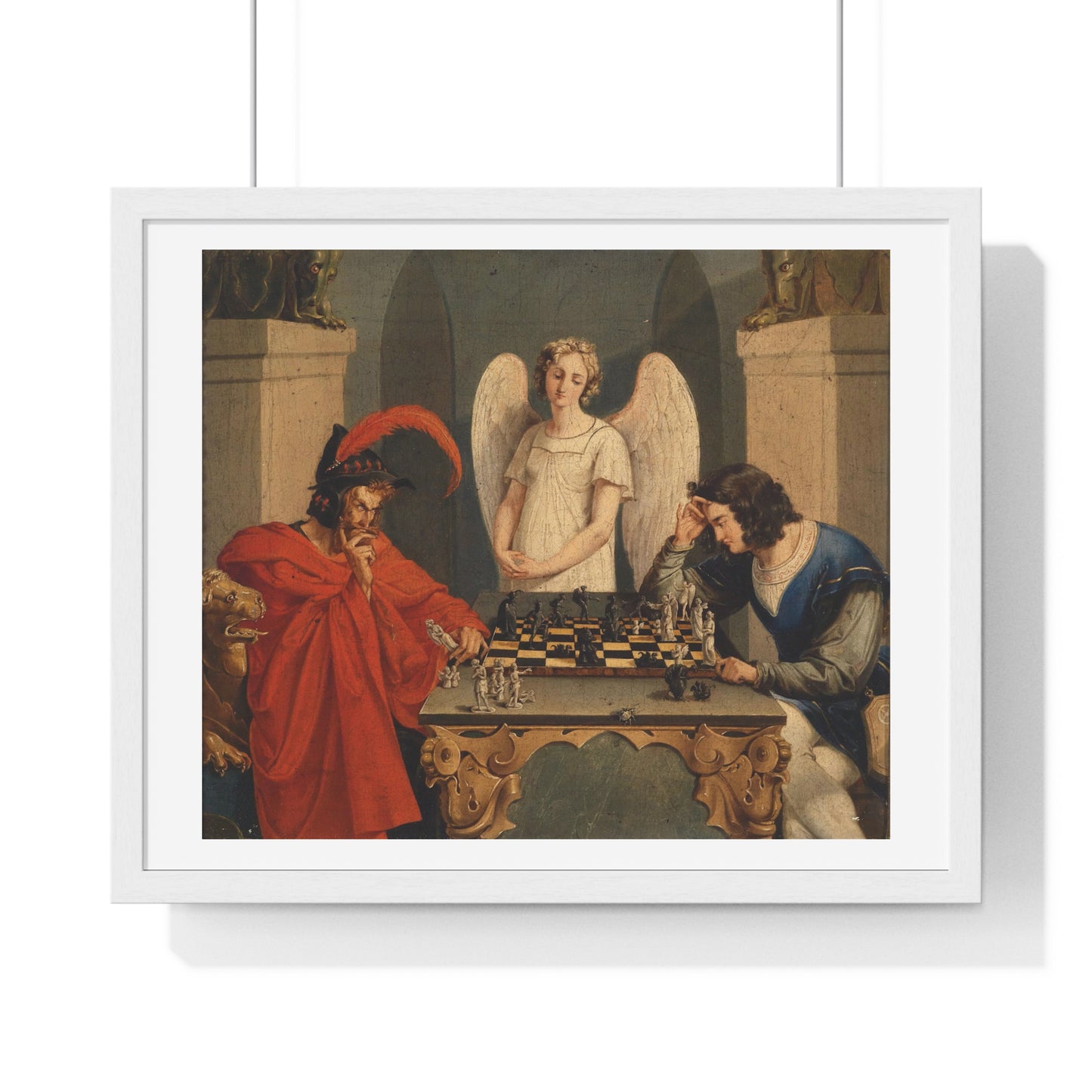 The Devil's Checkmate by Moritz Retzsch (1831) from the Original, Framed Art Print