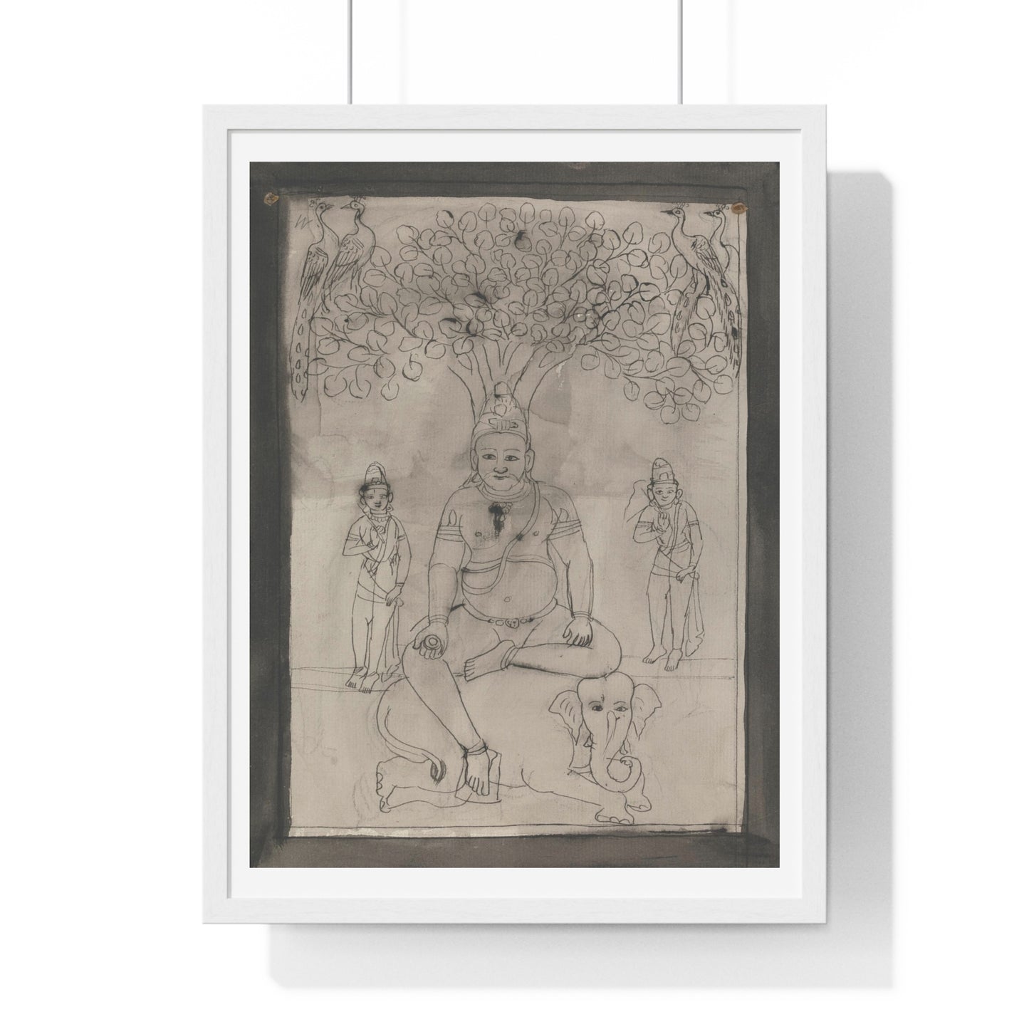 Figure from Indus Sabha (circa 1795), from the Original, Framed Art Print