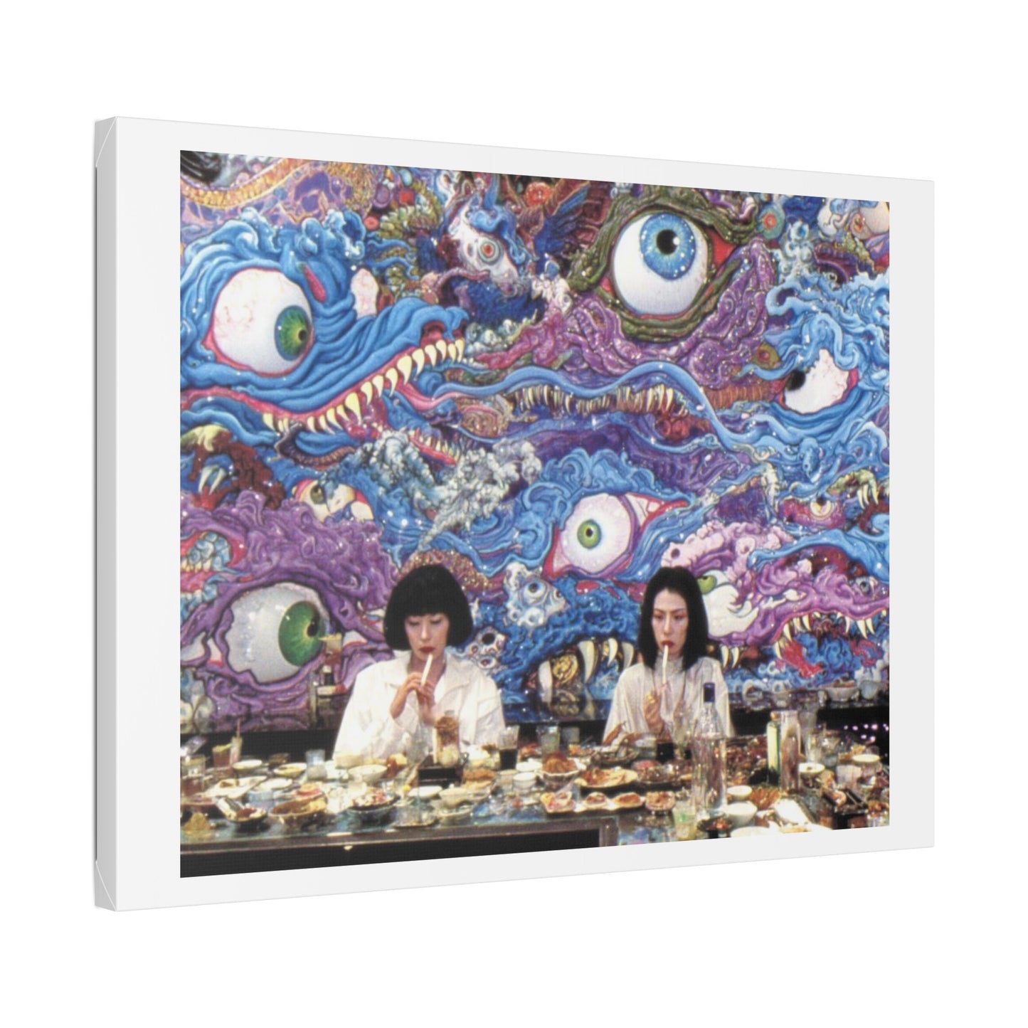 Psychedelic Japan Abstract Art 'Designed by 'AI Canvas Art Print