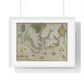 Engraved Map of Virginia (1618) Showing the Arrival of Sir Walter Raleigh's Expedition, from the Original, Framed Print