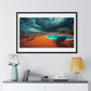 Dystopian Pool Scene Photorealistic Art Style 'Designed by AI' Framed Print