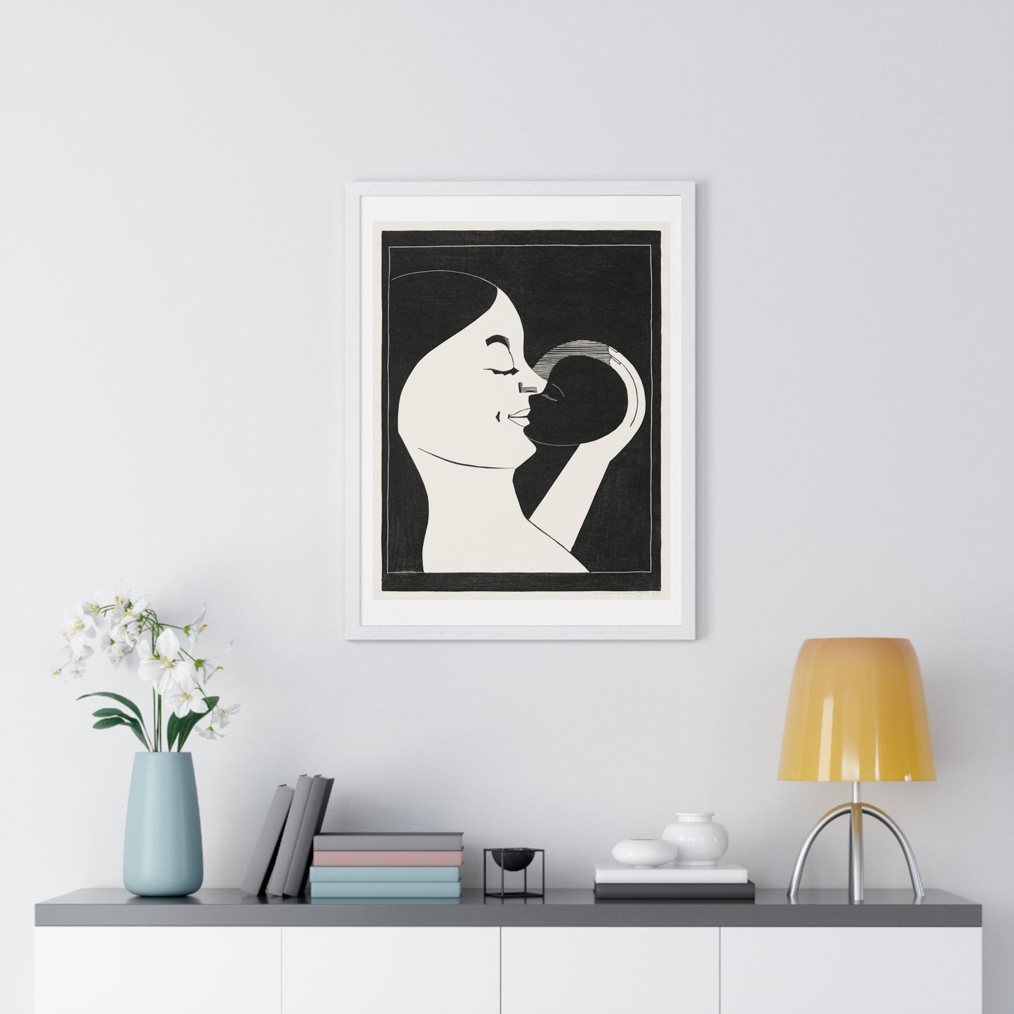 Mother and Child 'Moeder en Kind' (1929) by Samuel Jessurun de Mesquita, from the Original, Framed Print