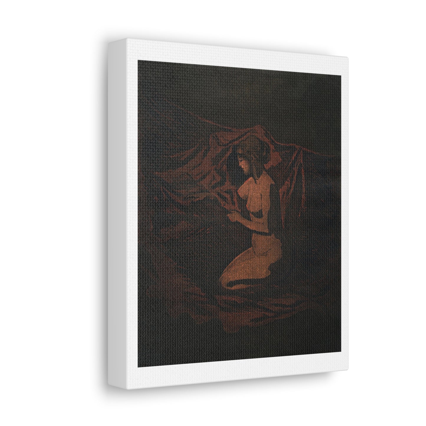 Vintage Nude Art 'Embers Glow' (1890–1897) by Theodore Roussel, Art Print from the Original on Canvas