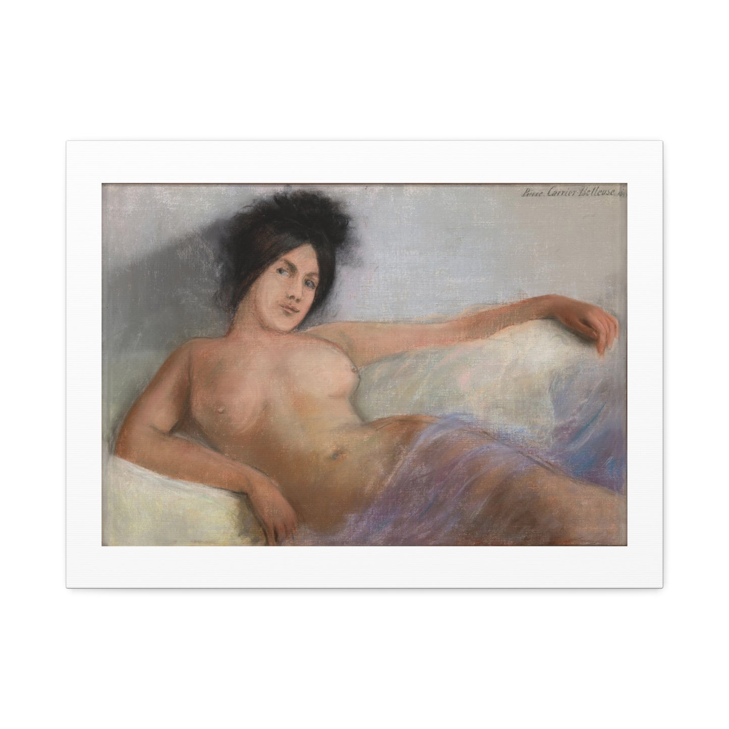 Reclining Model (1899) by Pierre Carrierbelleuse, from the Original, Art Print on Canvas