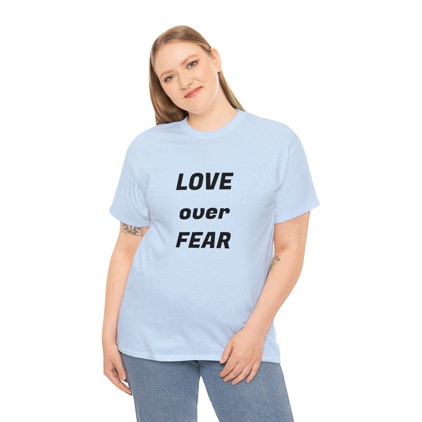 'Love Over Fear' Cotton T-Shirt