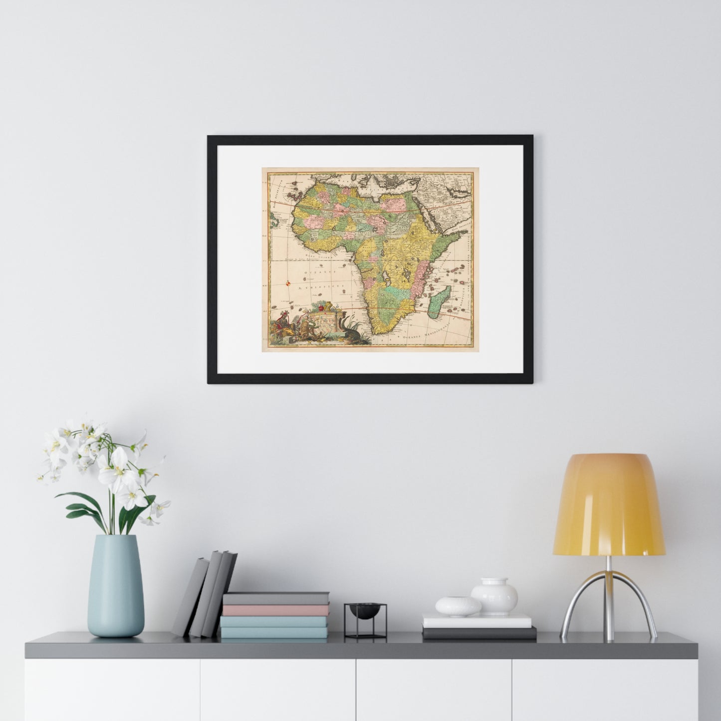 Antique Map of  Africa 'Kaart van Afrika' (circa 1690) by Carel Allard, from the Original, Framed Art Print