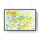 Yellow Scatter Pattern, Abstract Large Wall Art, Framed Print
