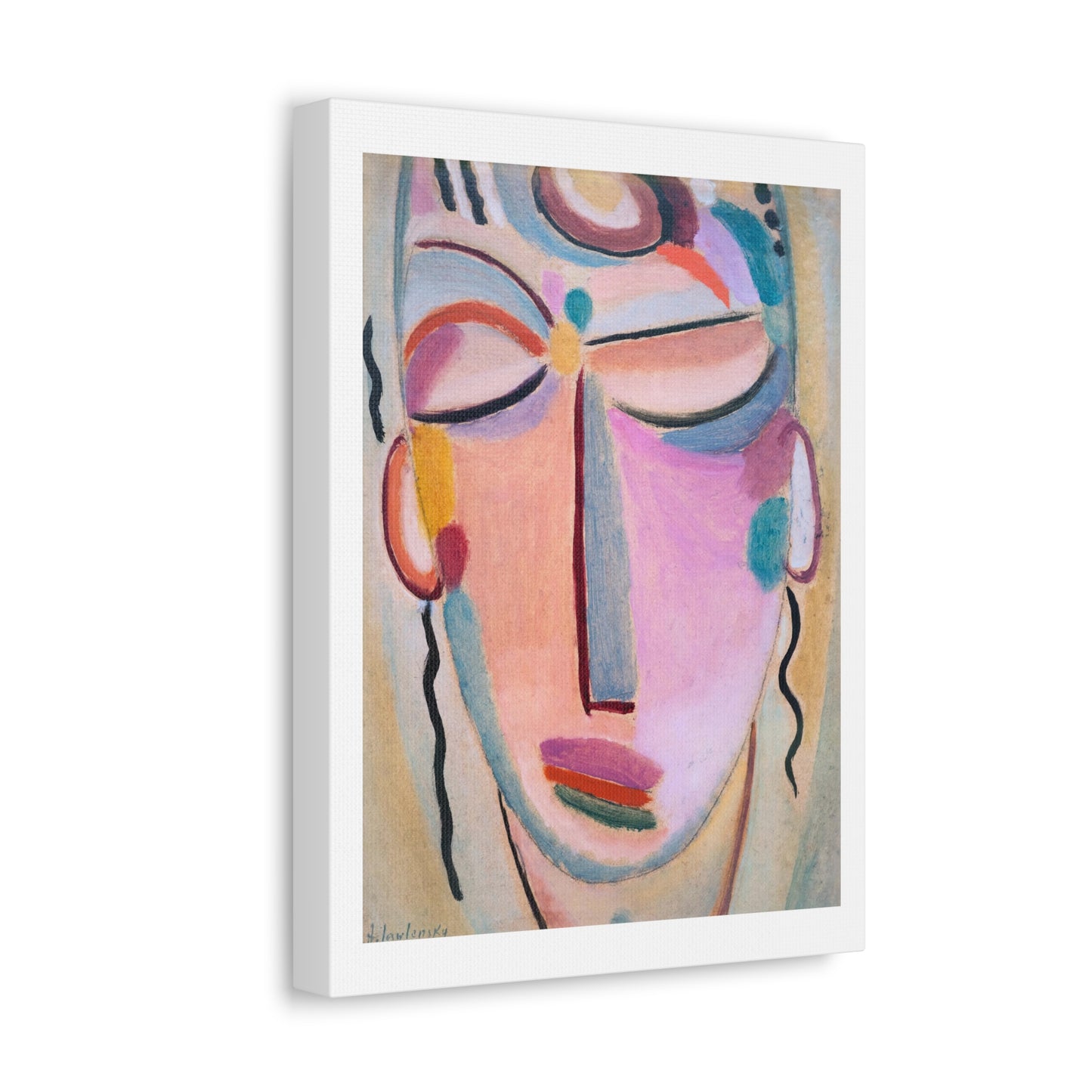 Meditation (1918) Vintage Illustration by Alexej von Jawlensky, Art Print from the Original on Canvas