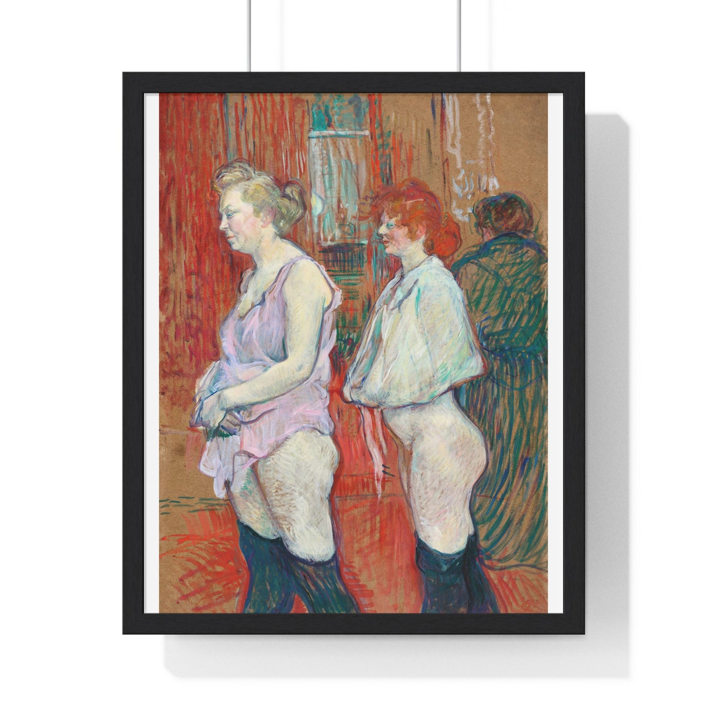 Rue des Moulins: The Medical Inspection (1894) by Henri Toulouse–Lautrec from the Original, Framed Art Print