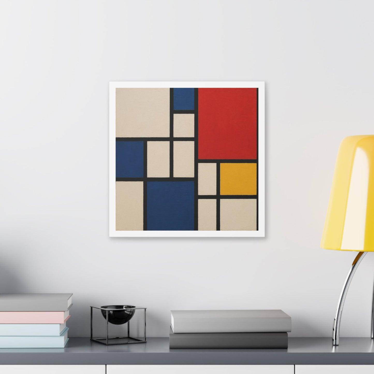 Abstract Artwork in the Style of Piet Mondrian 'Designed by AI' Canvas Art Print