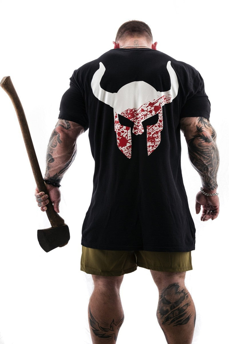 Round Neck Viking Design Slim Fit T-Shirt