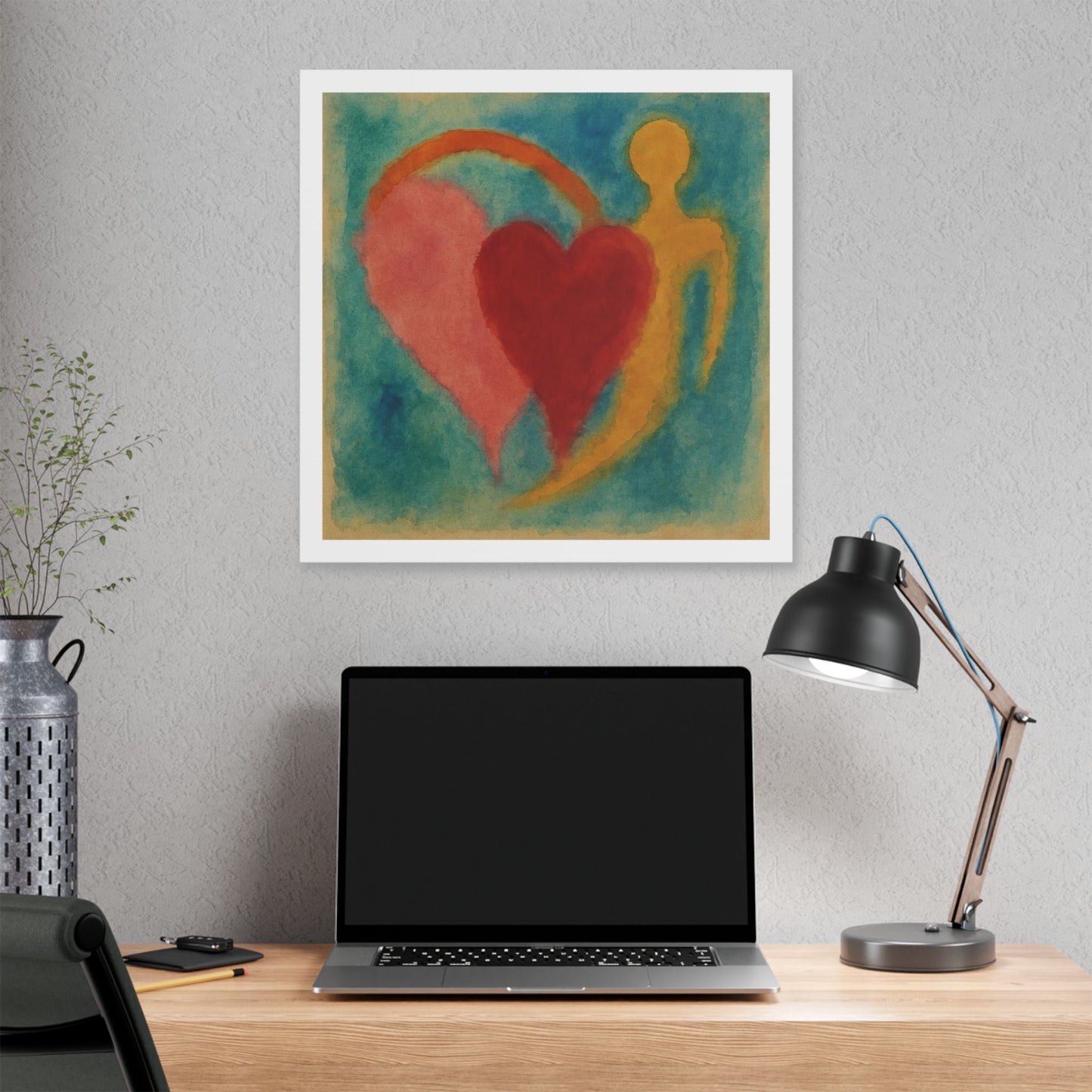 Love and Life in the Art Style of Helen Frankenthaller 'Designed by AI' Canvas Art Print