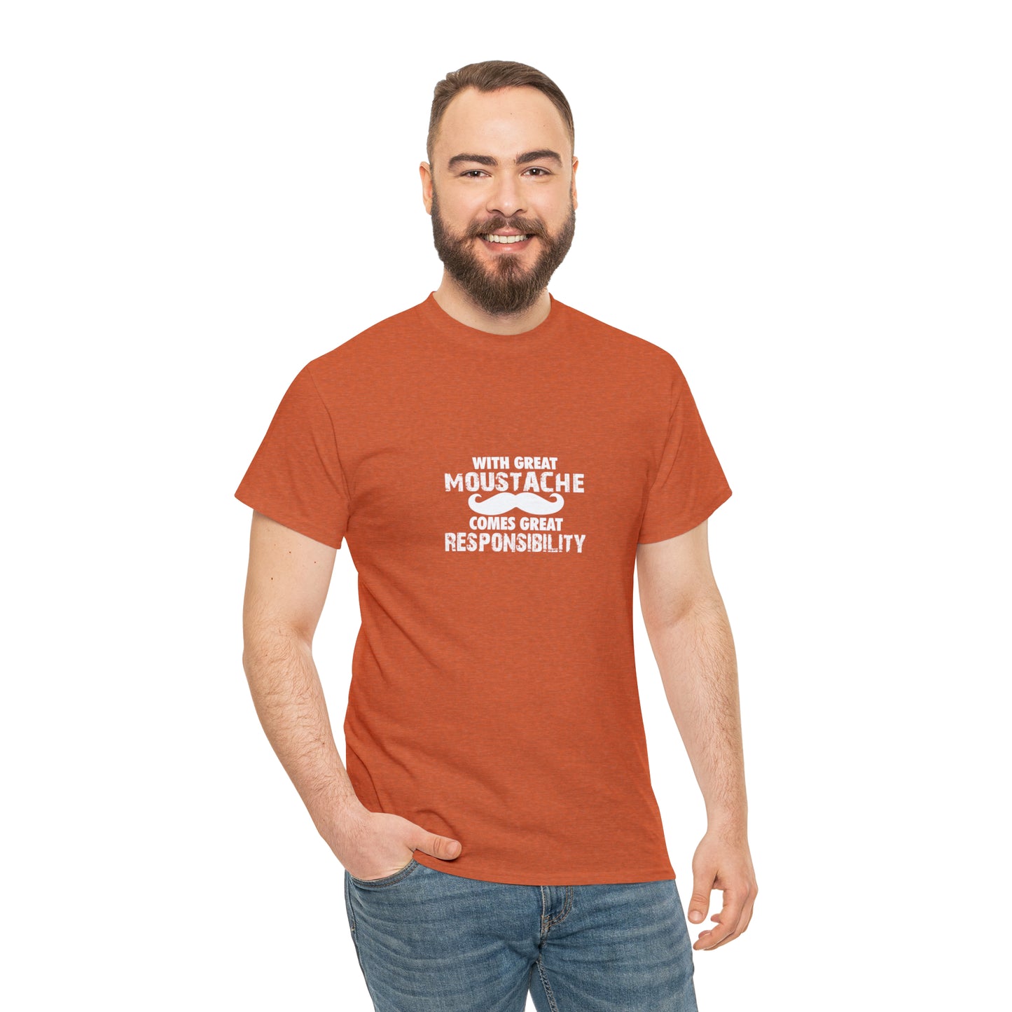 With Great Moustache Comes Great Responsibility Funny T-Shirt