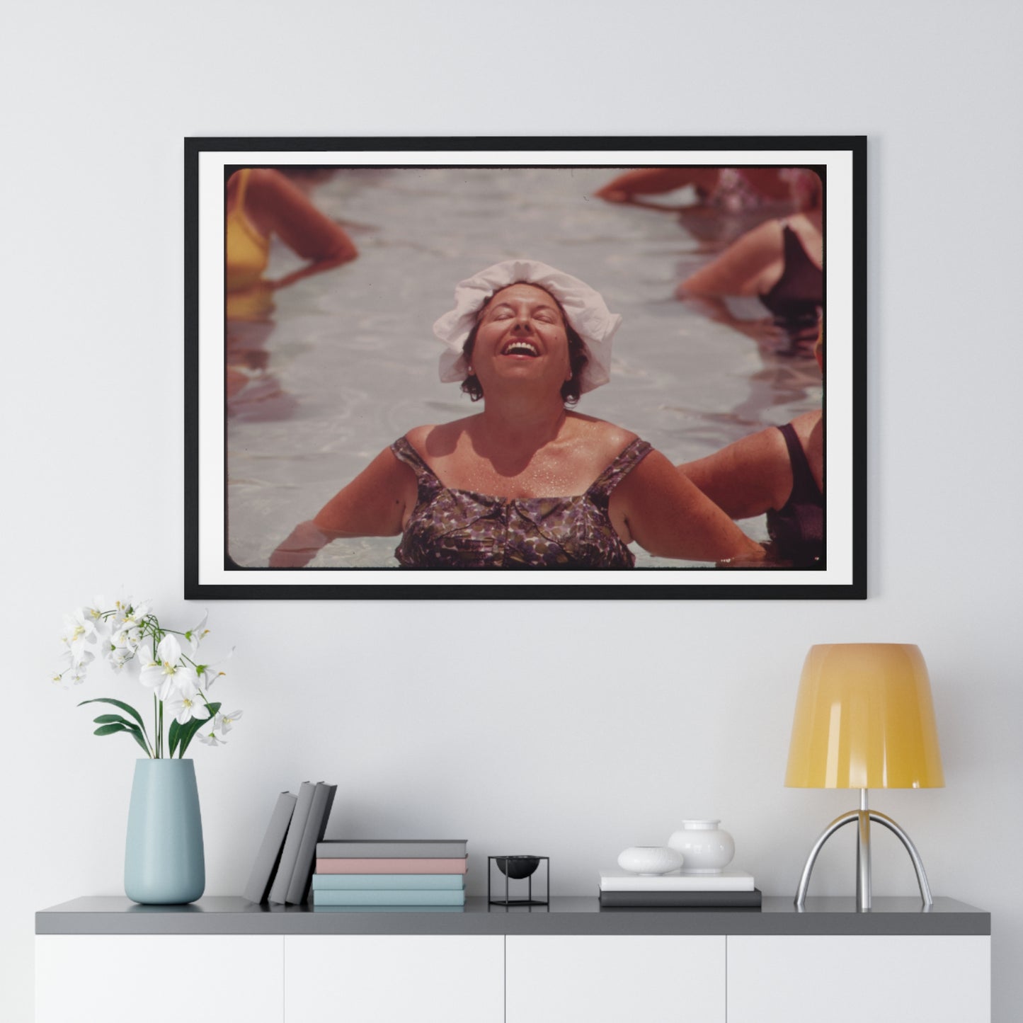 Organised Daily Exercises at the Century Village Retirement Community (circa 1973) Vintage Photography by Flip Schulke, Framed Print