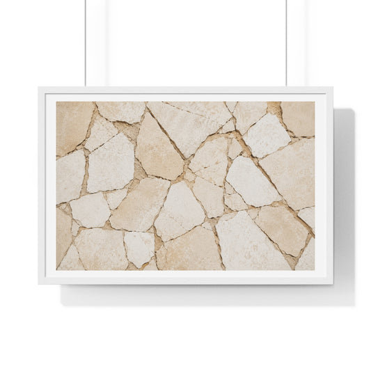 Beige Abstract Relaxing Decor Art, Large Framed Print