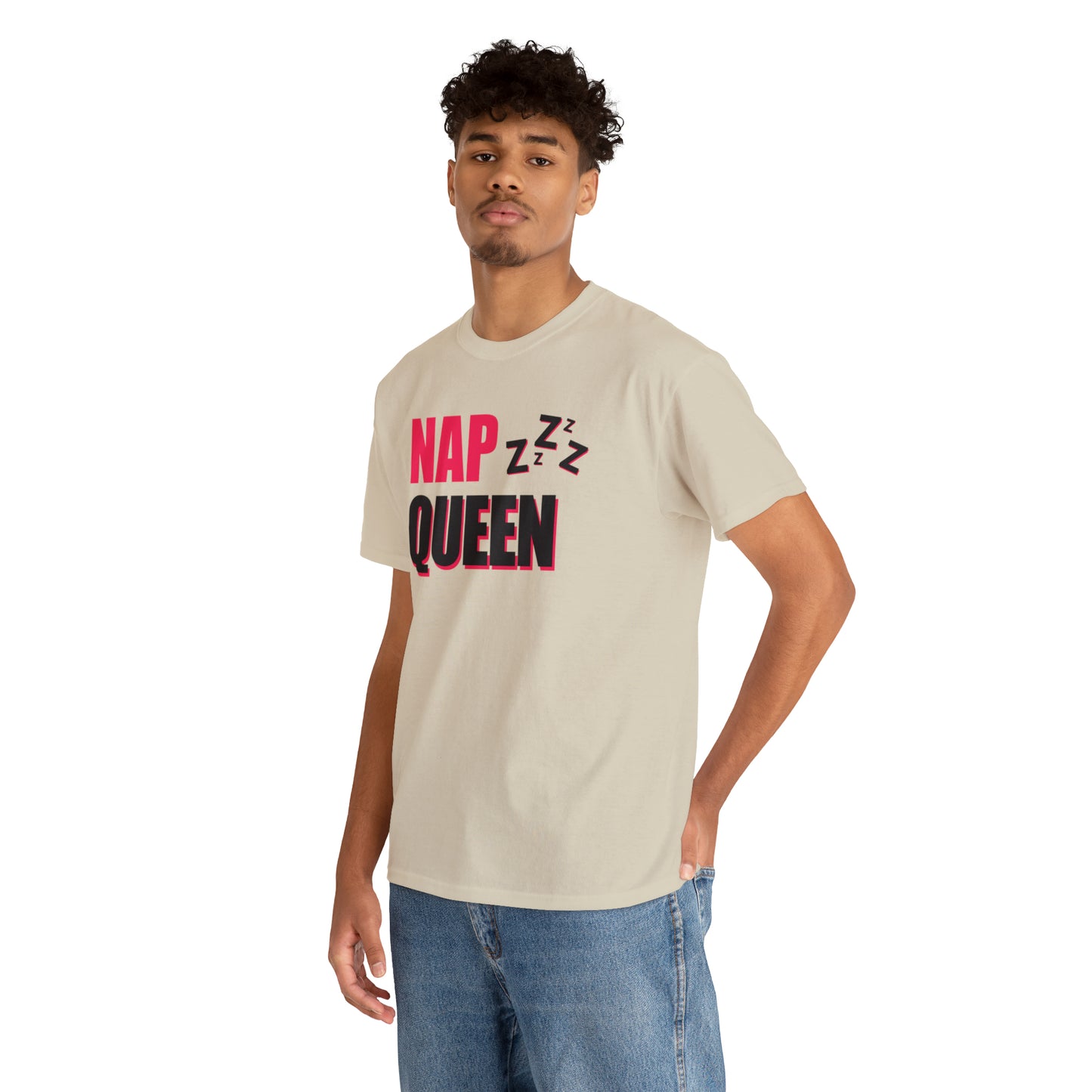 Nap Queen ヘビーコットン Tシャツ ユニセックス ワールドワイドサイズ 昼寝、睡眠、怠惰、休息