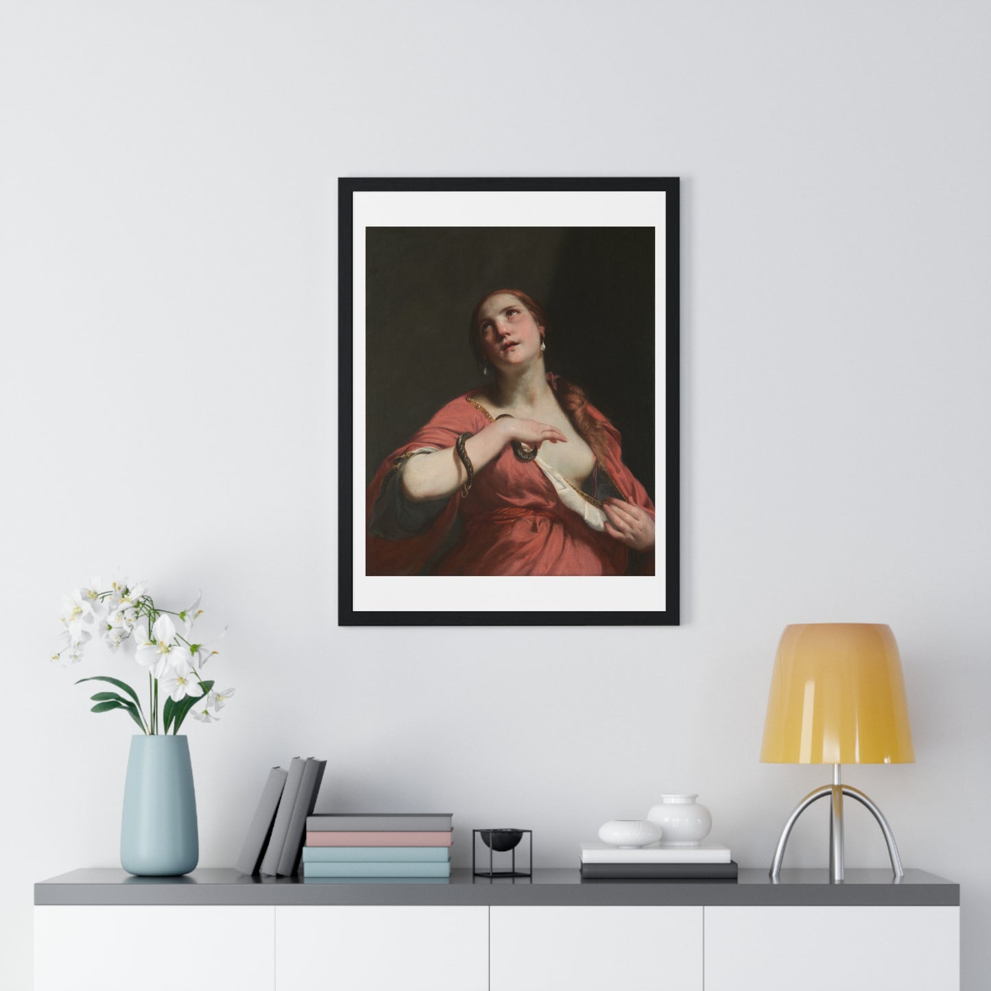 The Death of Cleopatra (circa 1645–55) by Guido Cagnacci, from the Original, Framed Art Print