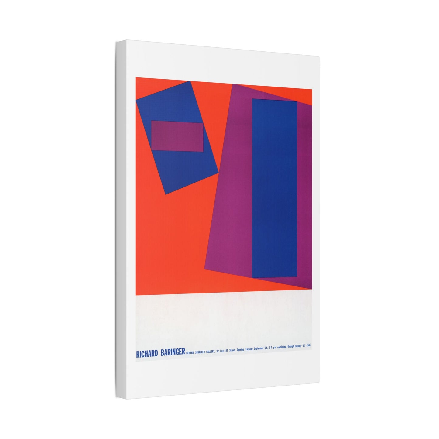 Richard Baringer, Bertha Schaefer Gallery (1963) American Poster, from the Original, Canvas Art Print