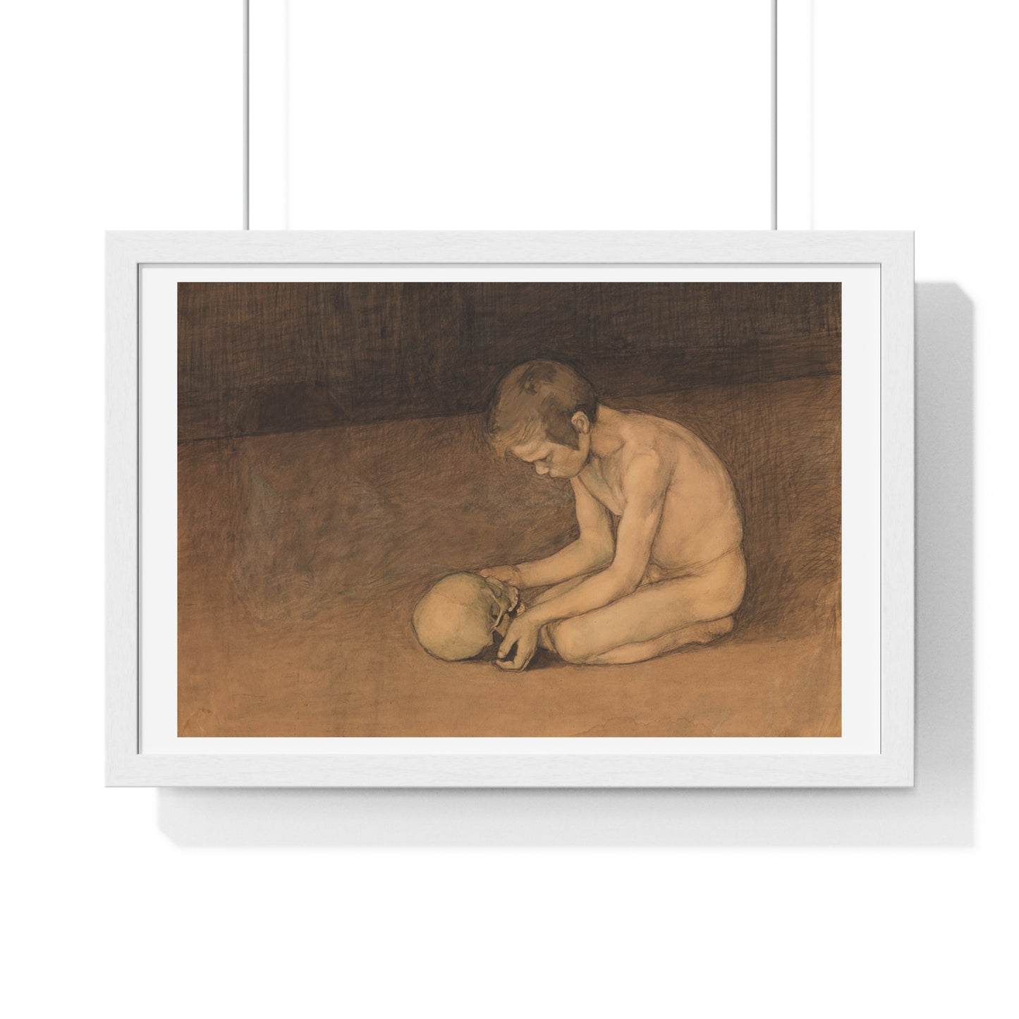 Boy with Skull (1893) by Magnus Enckell, from the Original, Framed Print