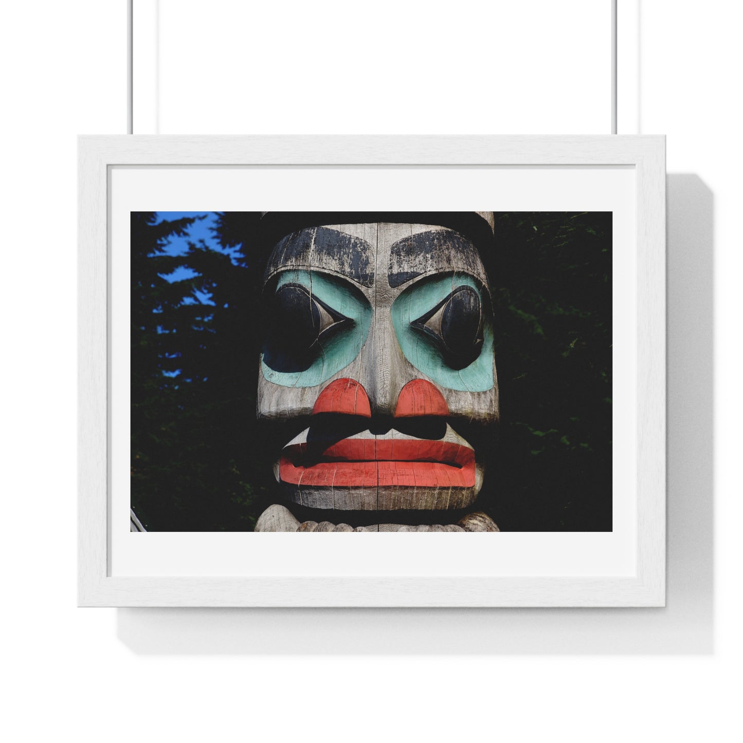 Totem Poles and Masks, from the Original, Framed Art Print