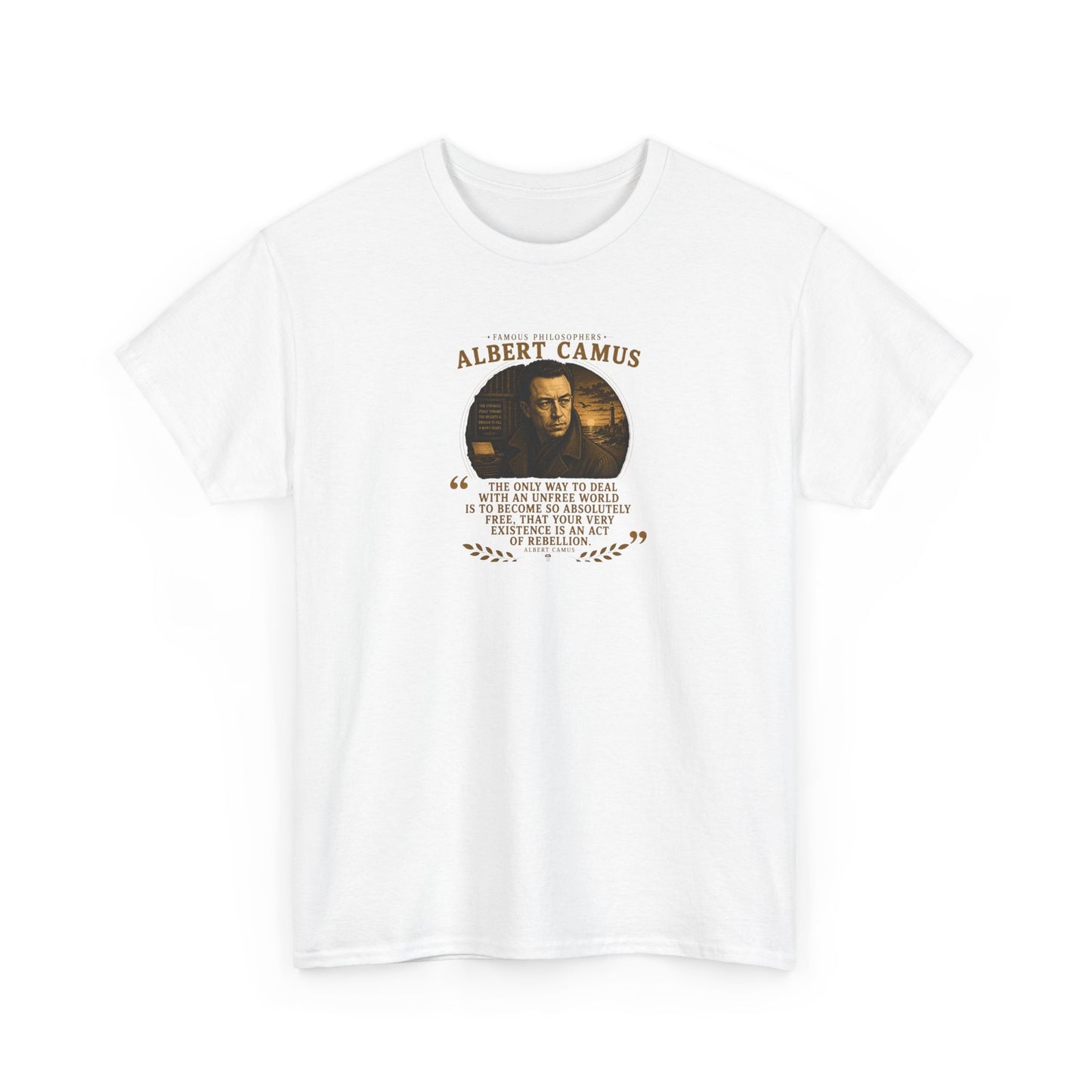 Albert Camus on Rebellion in an Unfree World, Philosophy Tribute T-Shirt