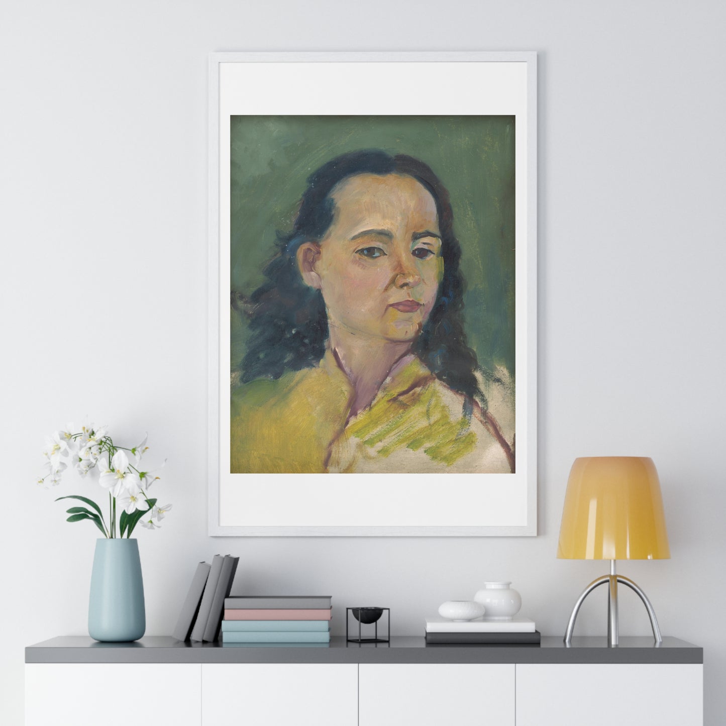 Portrait of a Woman (1920) by Arnold Peter Weisz Kubínčan, from the Original, Framed Art Print