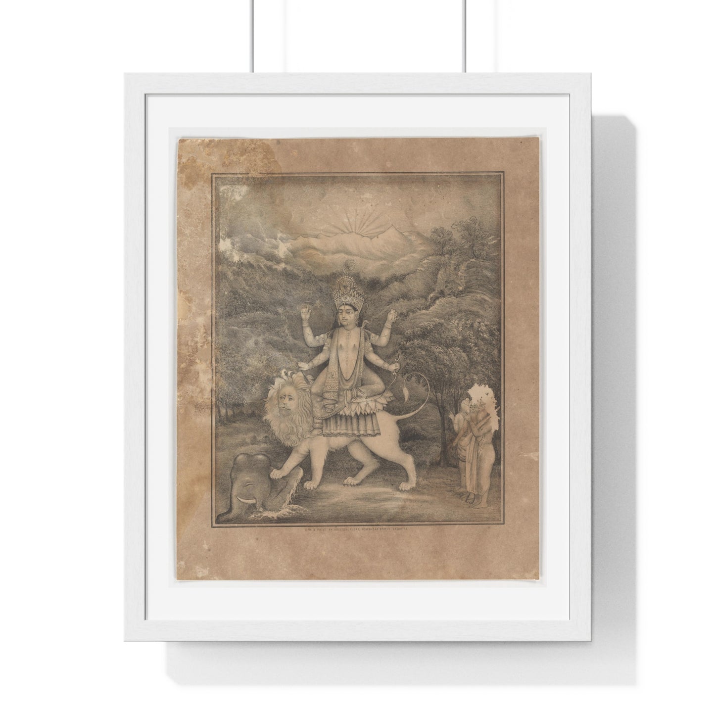 Goddess Jagadhatri (1870-1880) from the Original, Framed Art Print