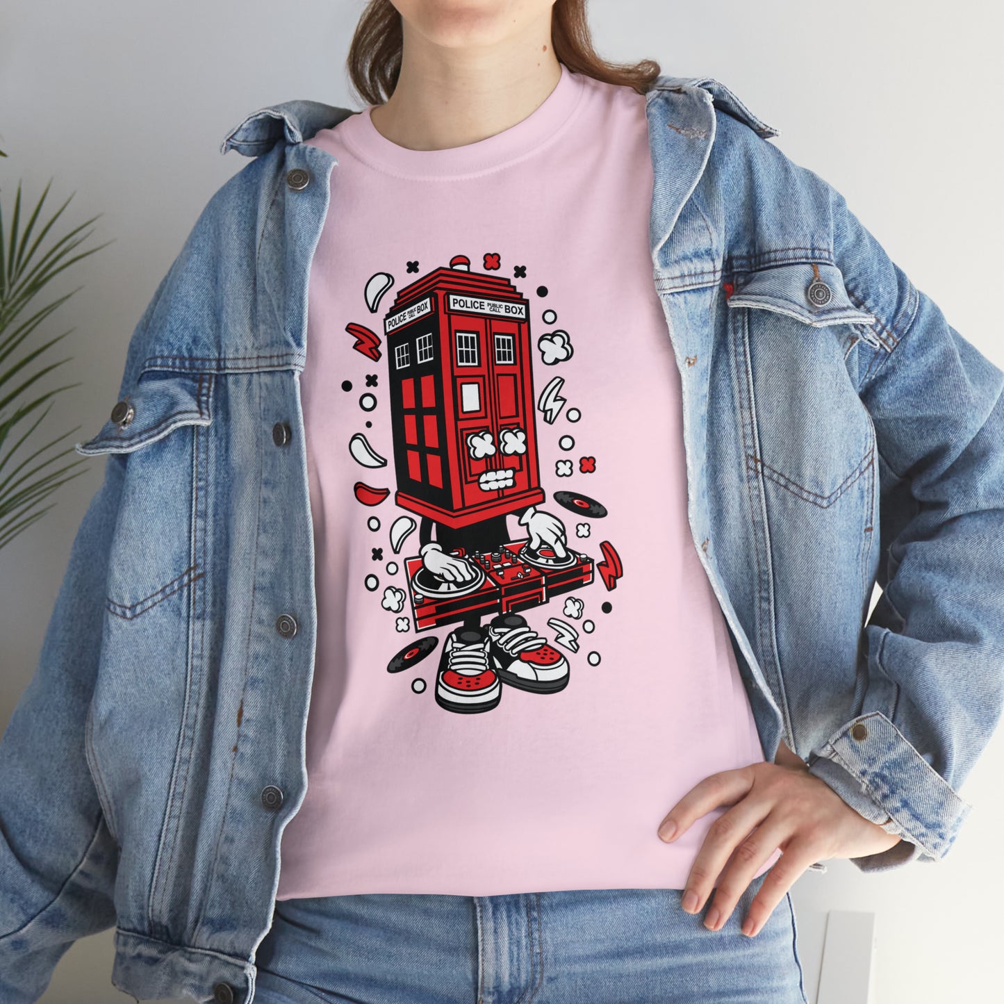 Police Box DJ Cartoon T-Shirt