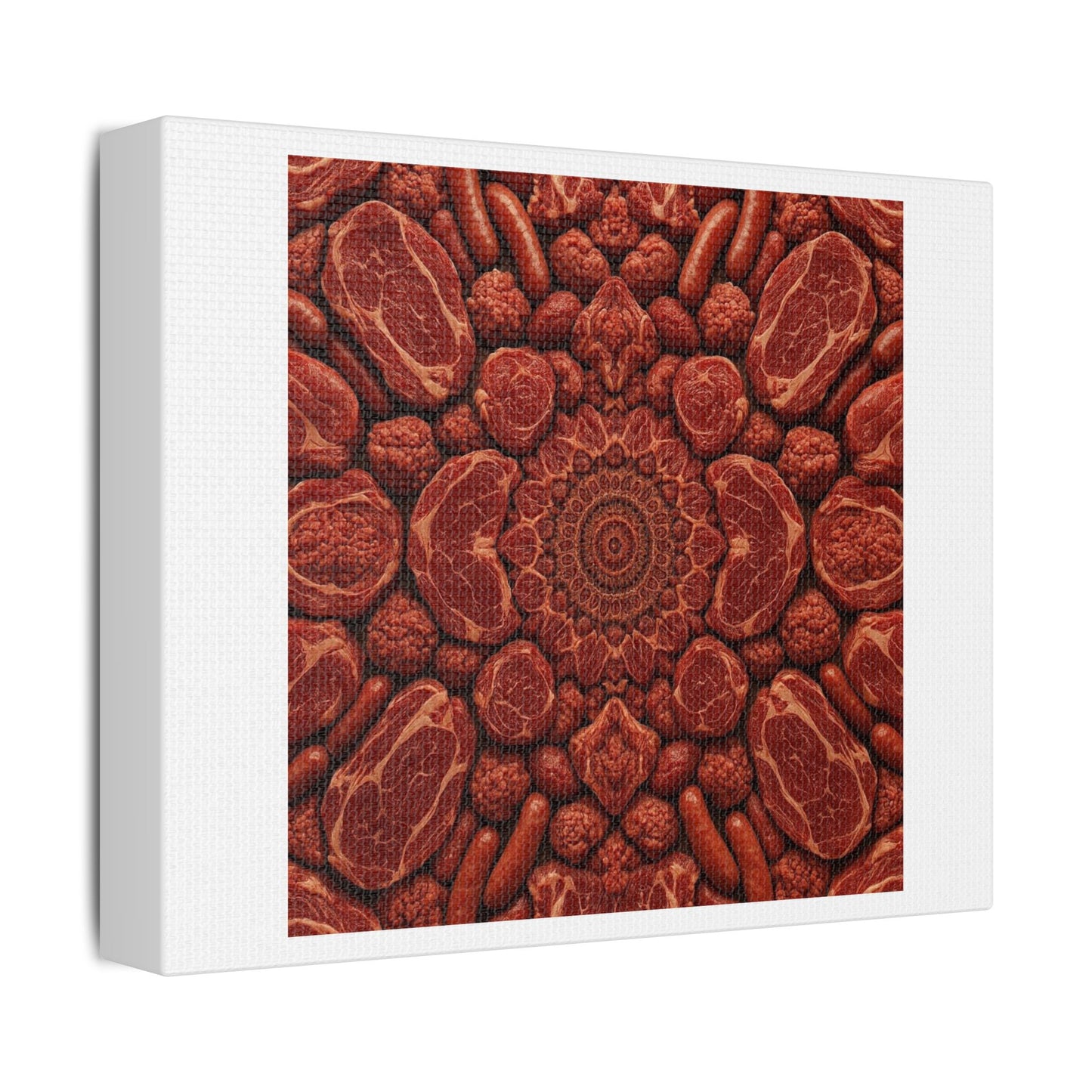 Meat Kaleidoscope 'Designed by AI', Art Print on Canvas