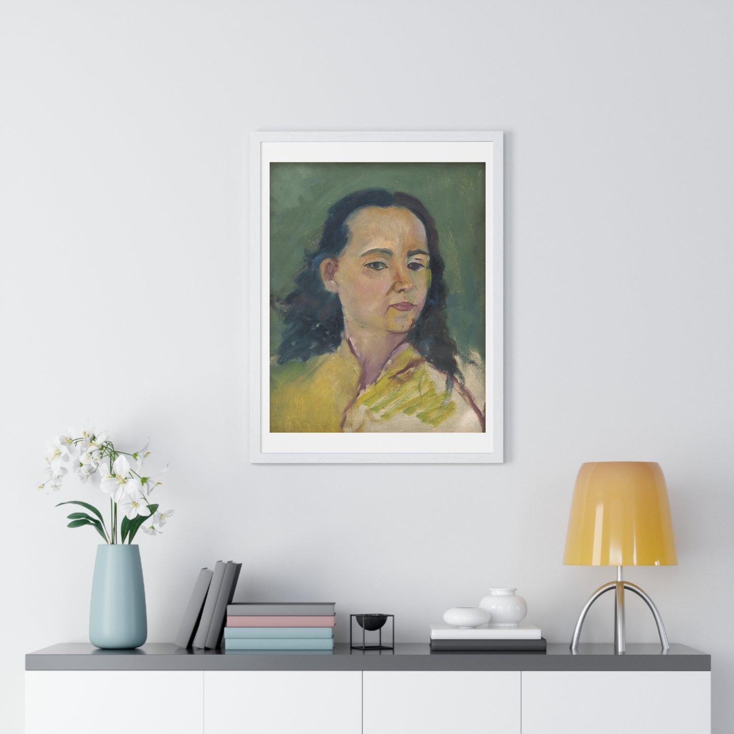 Portrait of a Woman (1920) by Arnold Peter Weisz Kubínčan, from the Original, Framed Art Print