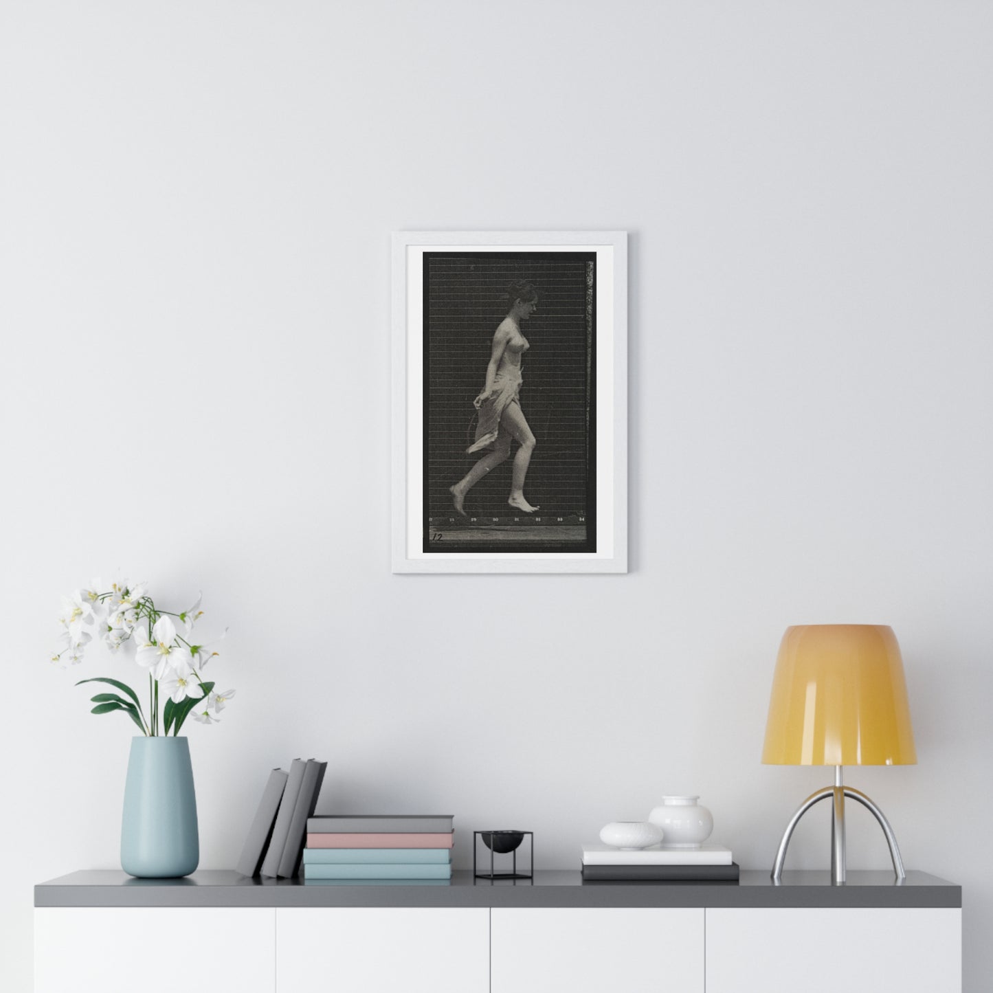 Woman Skipping, Collotype after Eadweard Muybridge (1887) from the Original, Wooden Framed Print