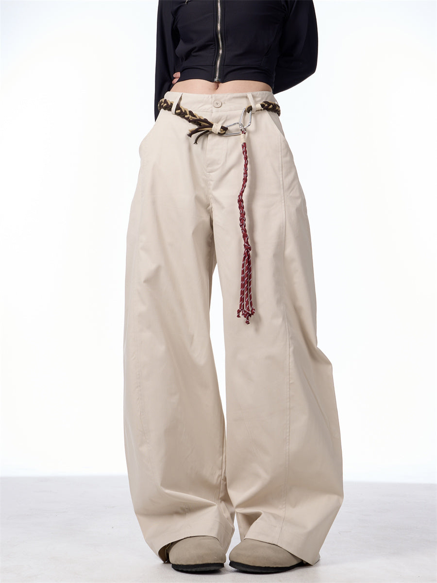 Vireous Retro Artist Women's Very Wide Leg Pants with Belt