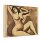 Female Nude Seated by Carl Newman Art Print on Satin Canvas, Stretched