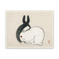 Black and White Rabbits by Kōno Bairei (1844-1895) from the 1913 edition of 'Bairei Gakan', Art Print on Canvas