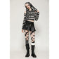 Dark in Love Xianne Prison Bunny Striped Hooded Crop Top