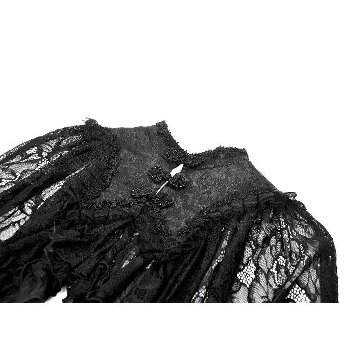 Dark in Love Zuri Vintage Lace Cape with Flowing Sleeves