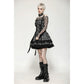 Dark in Love Ida Punk Grey Tartan Metal-Studded Dress