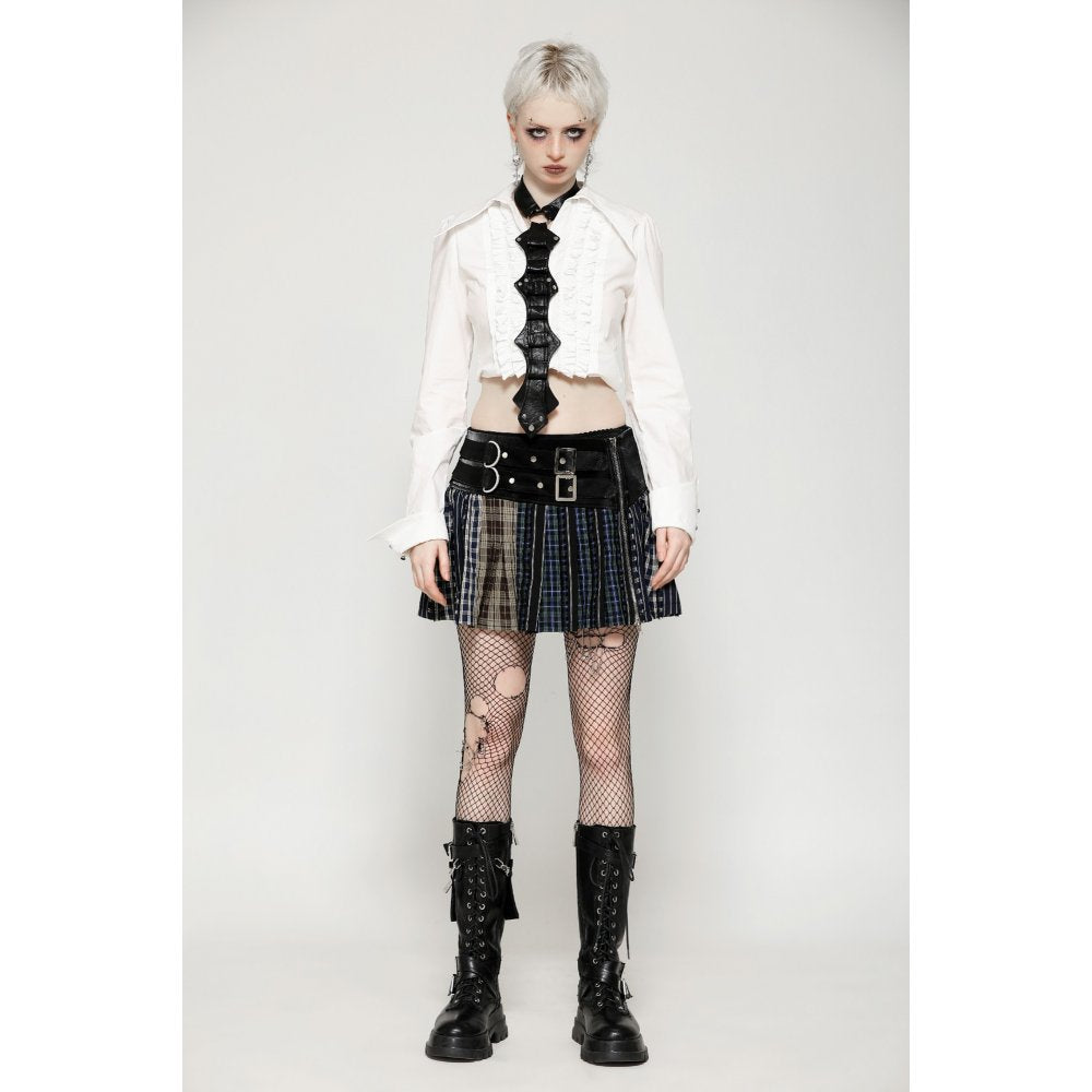 Dark in Love Kaia Skeleton Punk Leather Bow Tie