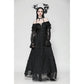 Dark in Love Cosette Elegant Gothic Off-Shoulder Ruffle Maxi Dress