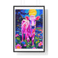 Psychedelic Cow 'Designed by AI' Original Framed Art Print