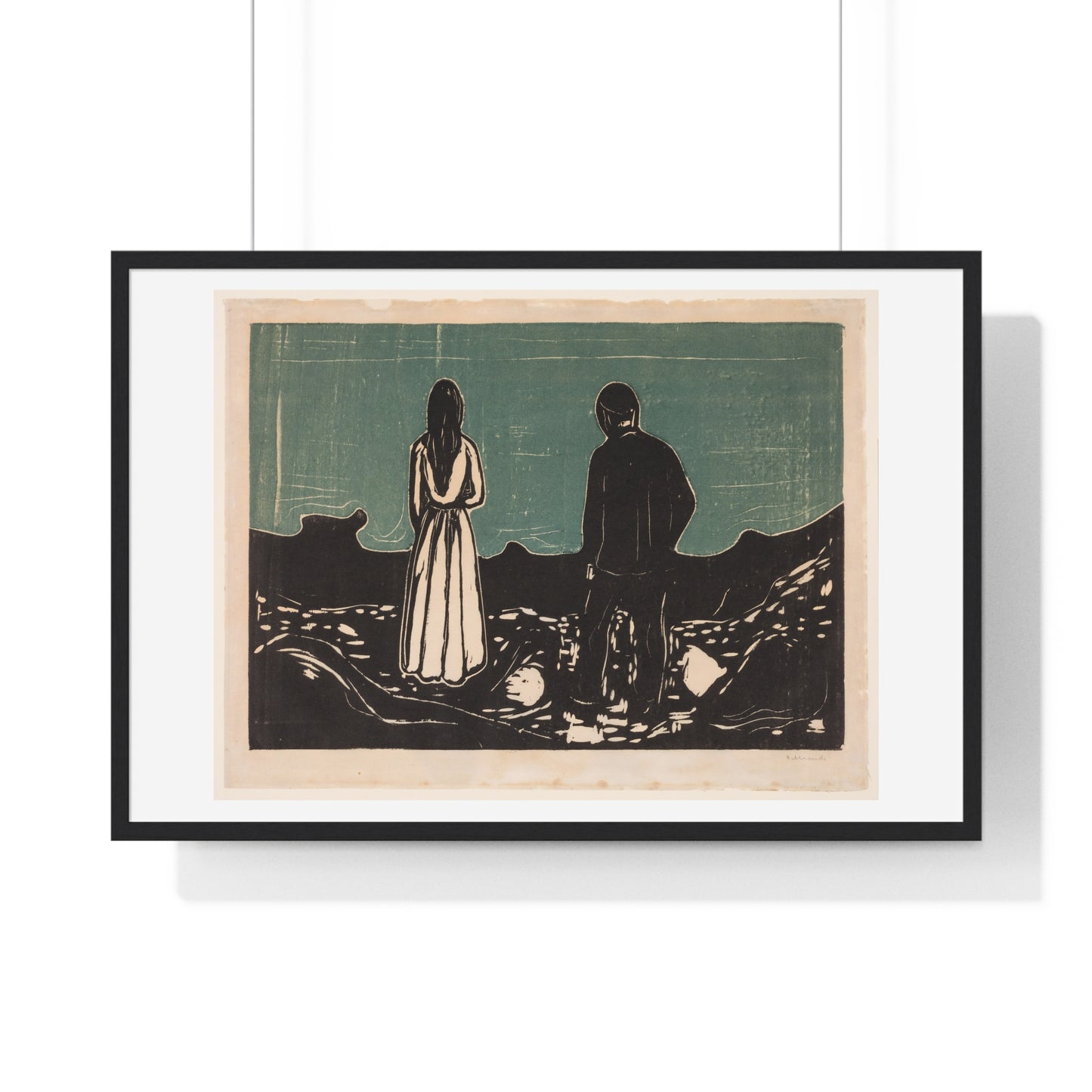 Two People. The Lonely Ones (1899) by Edvard Munch, from the Original, Framed Print