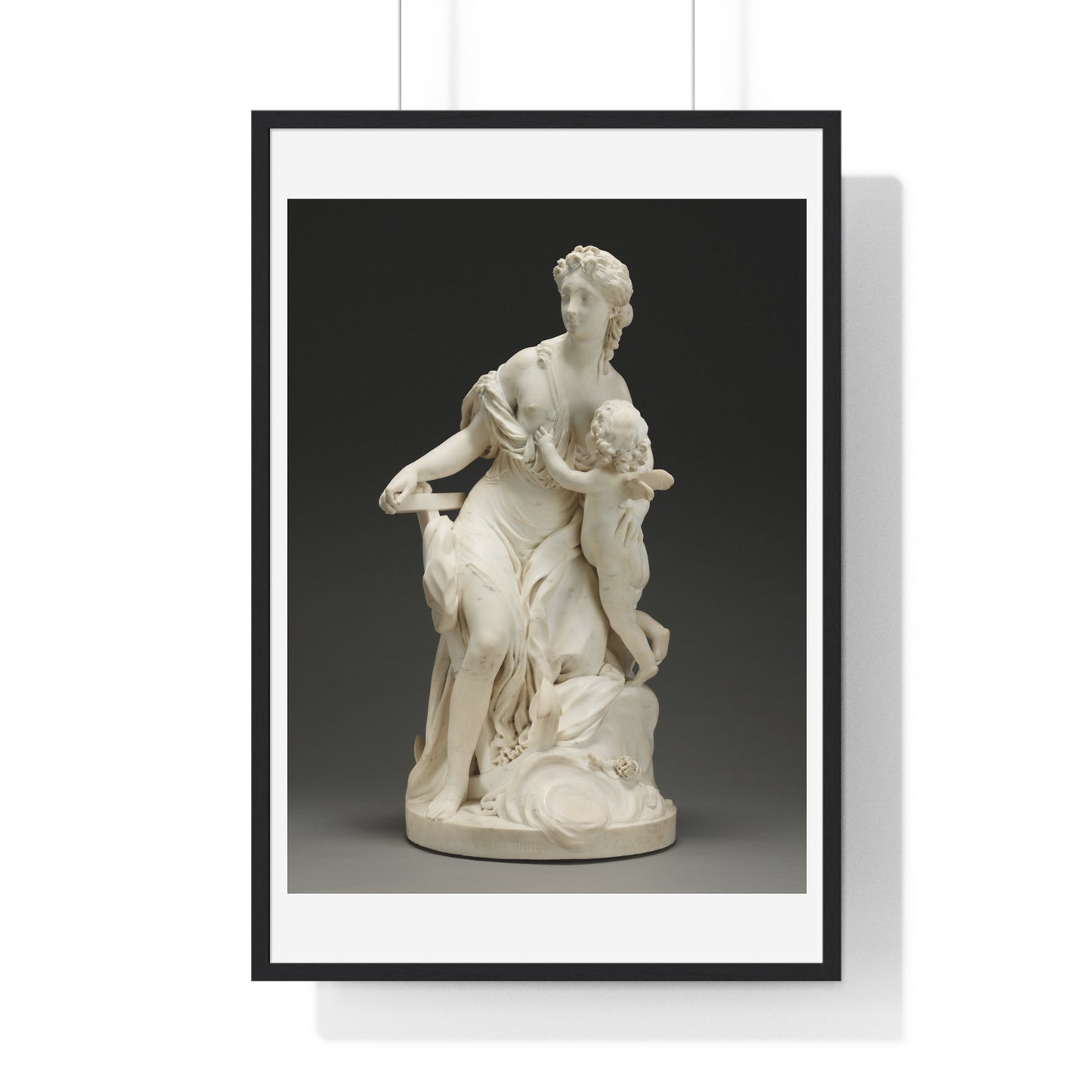 Hope Nourishes Love (1769) by Jean-Jacques Caffieri, from the Original, Framed Print